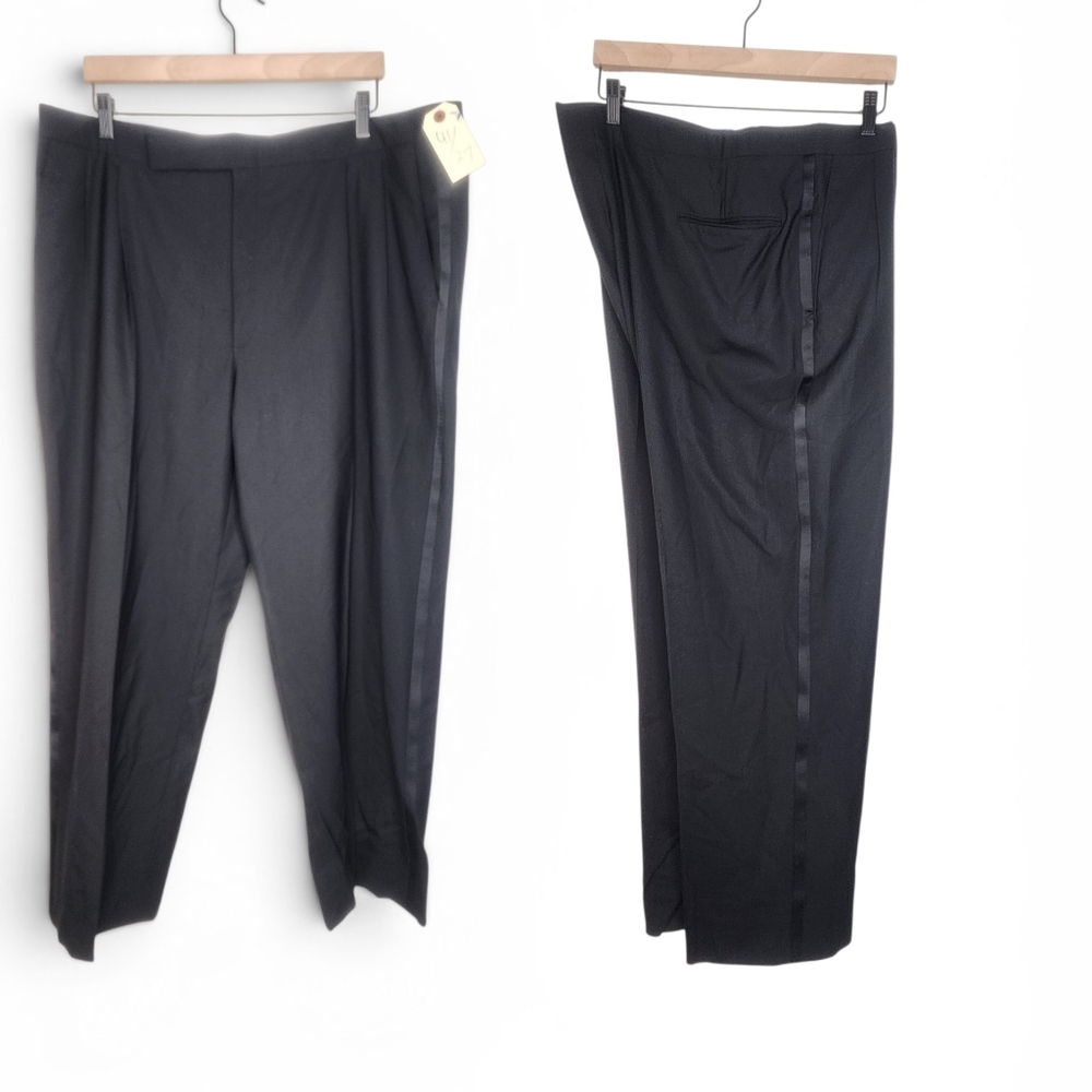 Warner Brothers Film Studio Pleated Tuxedo Pants in Black Size 41x27